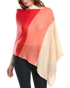 Horizonal Stripes Cashmere Poncho Women