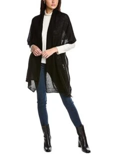 Lightweight Cashmere Wrap Women Charcoal Grey -Portolano 1055437836 RLLD black 1