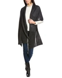 Lightweight Cashmere Wrap Women Charcoal Grey -Portolano 1055437836 RLLD greymulti 1