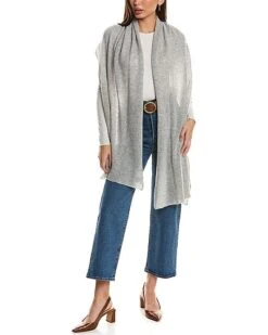 Lightweight Cashmere Wrap Women Charcoal Grey -Portolano 1055437836 RLLD lightgrey 1