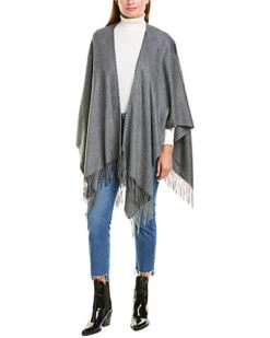 Fringe Wool-Blend Shawl Women