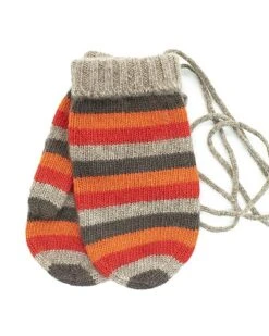 Striped Cashmere Mitten Kids