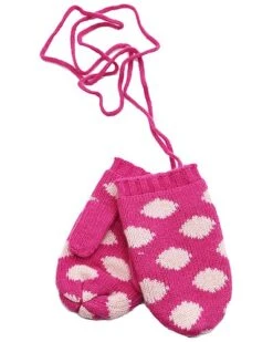 Polka Dots Wool & Cashmere-Blend Mitten Kids