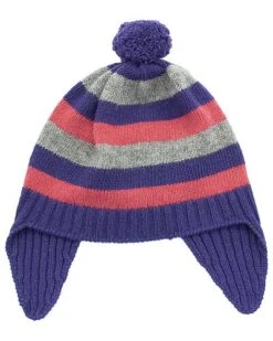 Striped Earflap Cashmere Hat Kids