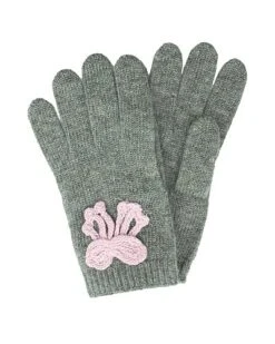 String Bow Wool & Cashmere-Blend Glove Kids