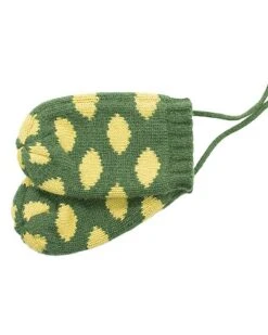 Polka Dots String Wool & Cashmere-Blend Mitten Kids