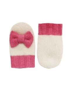 Bow Cashmere Mitten Kids