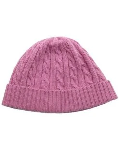 Folded Cuff & Cables Cashmere Hat Kids