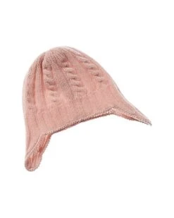 Rows Of Cables Earflap Cashmere Hat Kids