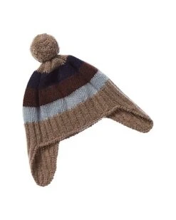 Striped Earflap Cashmere Hat Kids