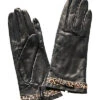 Black Silk-Lined Leather Gloves Women