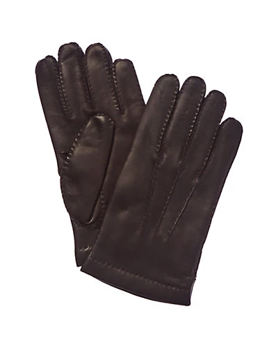 Men's Chocolate Cashmere-Lined Leather Gloves 3 Men's Chocolate Cashmere-Lined Leather Gloves