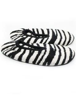 Ladies Ballerina Slippers In Zebra Print Design Home
