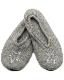 Ladies Ballerina Slippers With Hotfix Stones Star Home