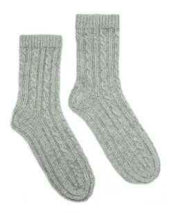 Ladies Chunky Socks With Rows Of Cables Women
