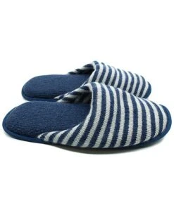 Men's Cashmere Striped Slippers Home