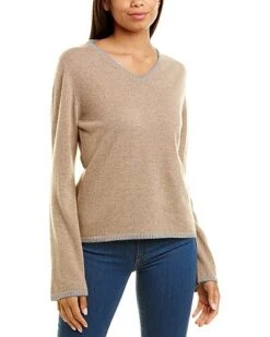 V-Neck Wool & Cashmere-Blend Sweater Women
