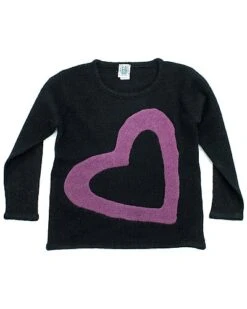 Heart Shape Patch Wool & Cashmere-Blend Sweater Kids