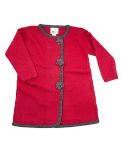 Flowers Buttons Wool & Cashmere-Blend Cardigan Coat Kids