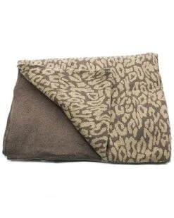 Bed Throw In Leopard Print Design With Solid Color Border All Around Home