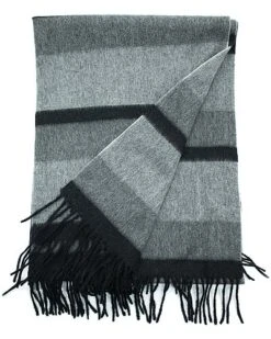 Woven Striped Throw With Fringes Home
